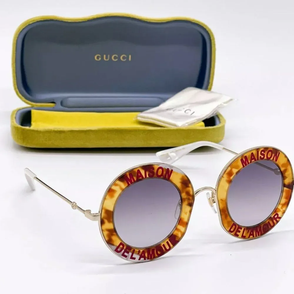 Sale! New Gucci Unisex 44mm Gold and Brown Sunglasses!